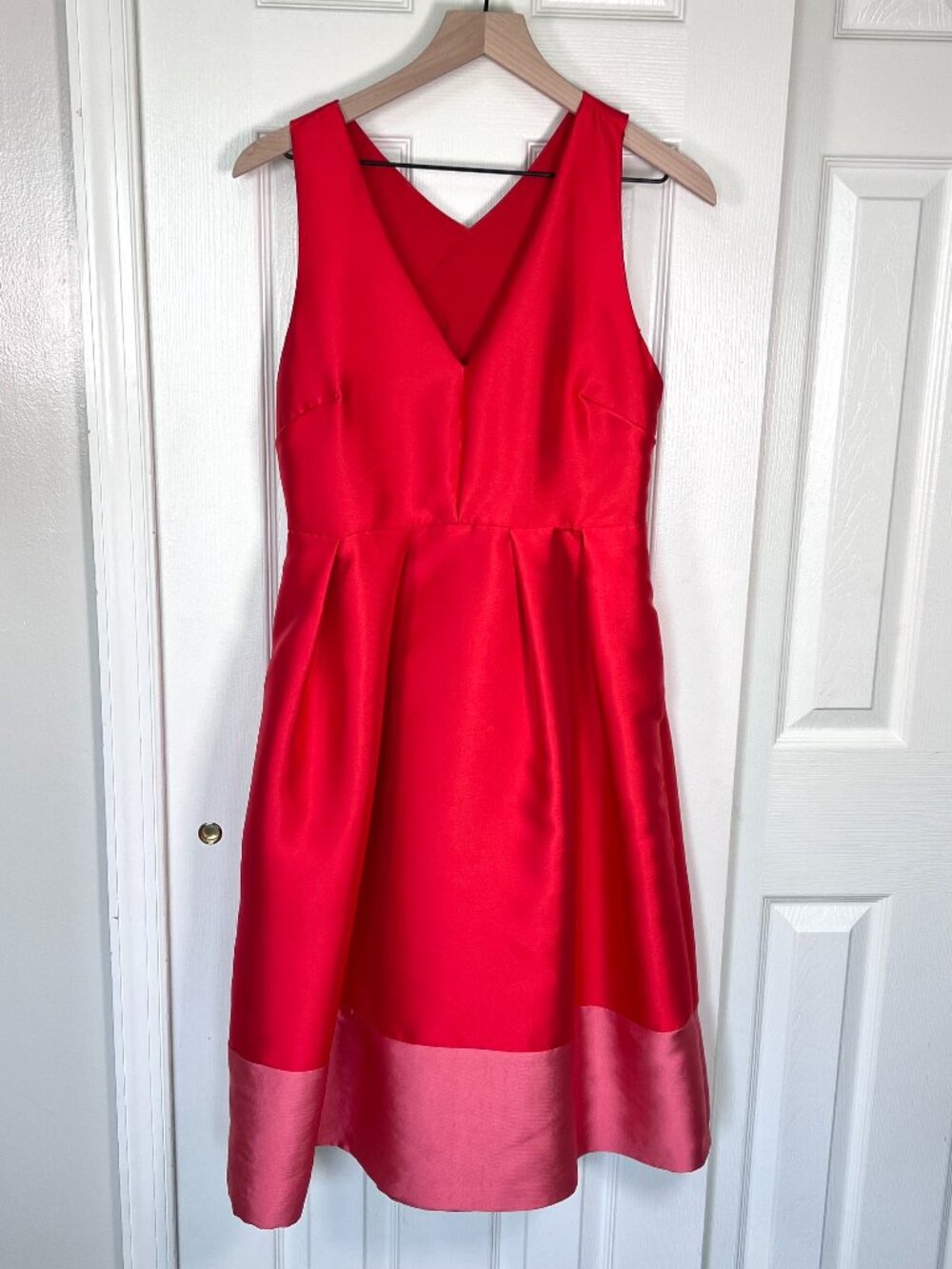 Maeve Red Midi Dress with Contrast Hem